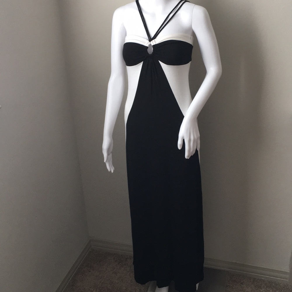 Jersey Color Blocked Maxi Dress